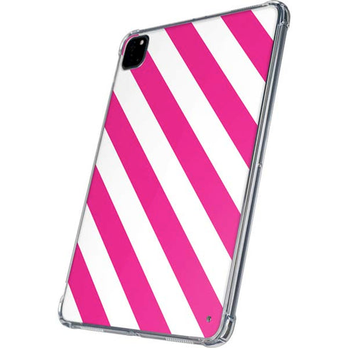 Pink and White Geometric Stripes iPad Pro 11in (2024) Clear Case